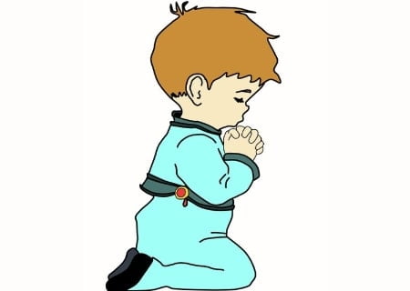 Praying boy